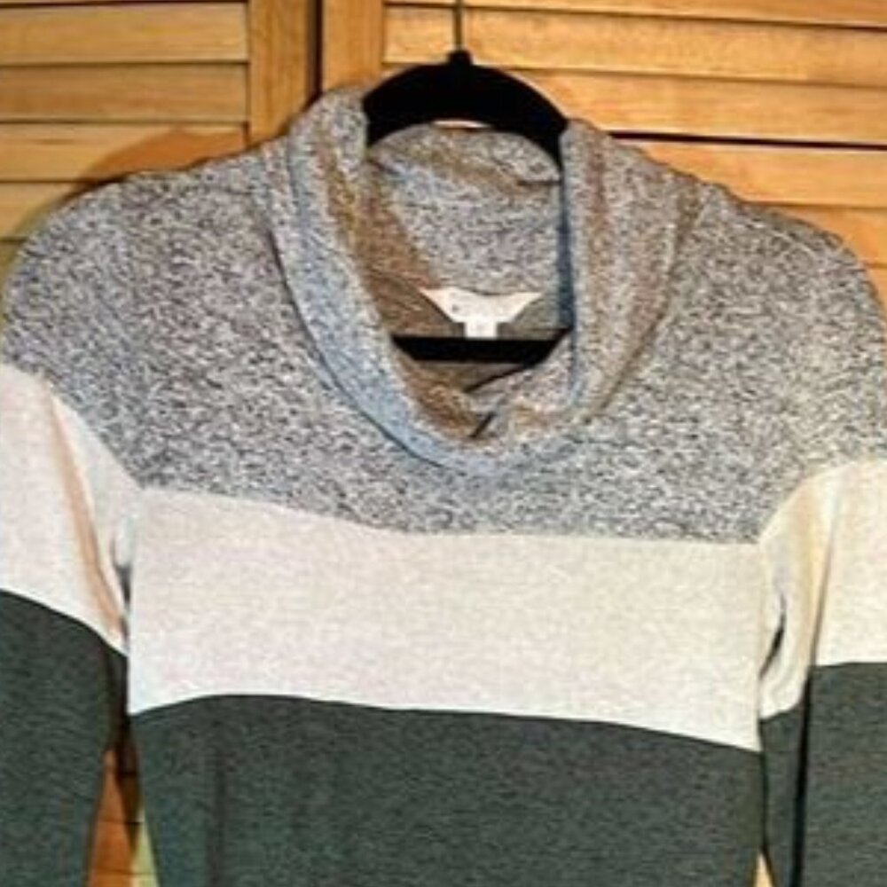 EUC Market &‎ Spruce Tri Colored Cowl Neck SZ XS/DONATION-Charity Sale